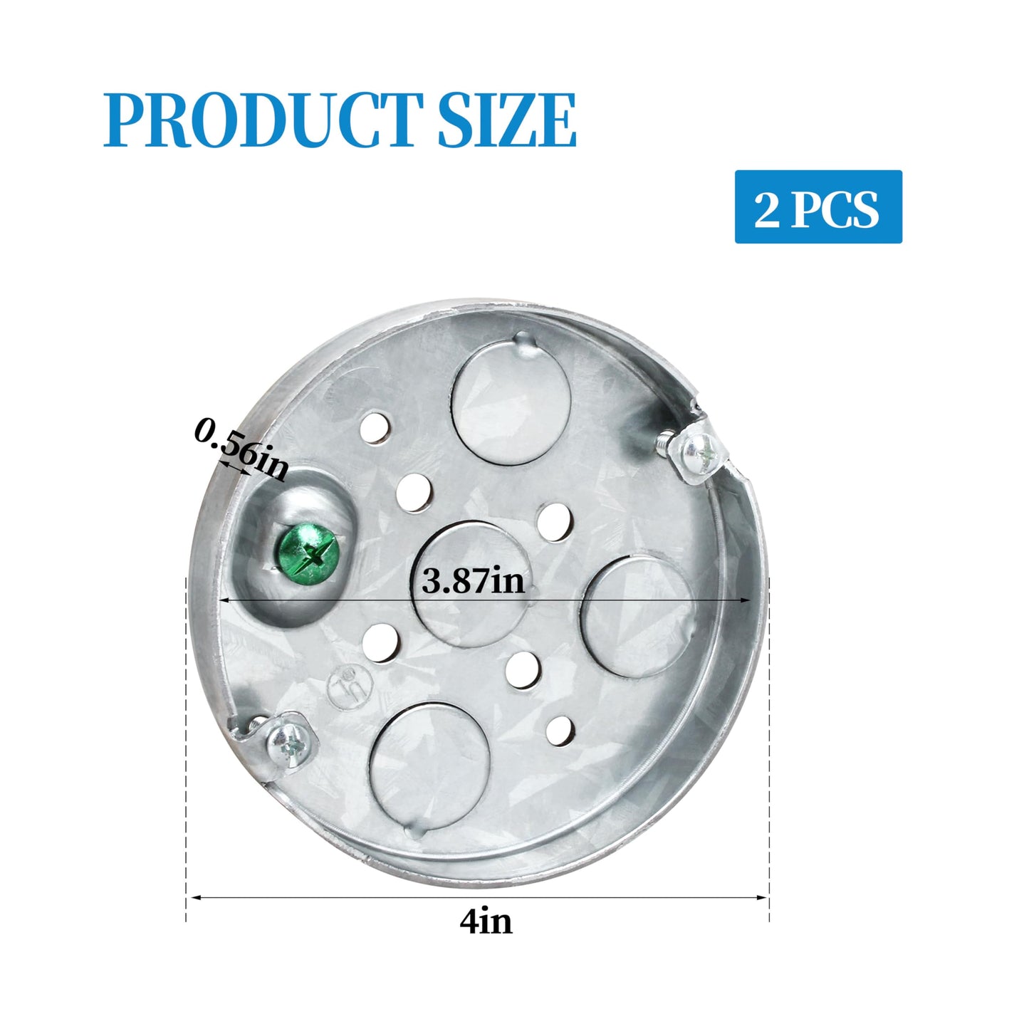 4 Round Shallow Electrical Box,Round Electrical Box for Ceiling Fan Wall Lighting Fixtures with 1/2 Deep 1/2 Bottom Knockouts Ceiling Fan Wall Lighting Fixtures 2 Pcs