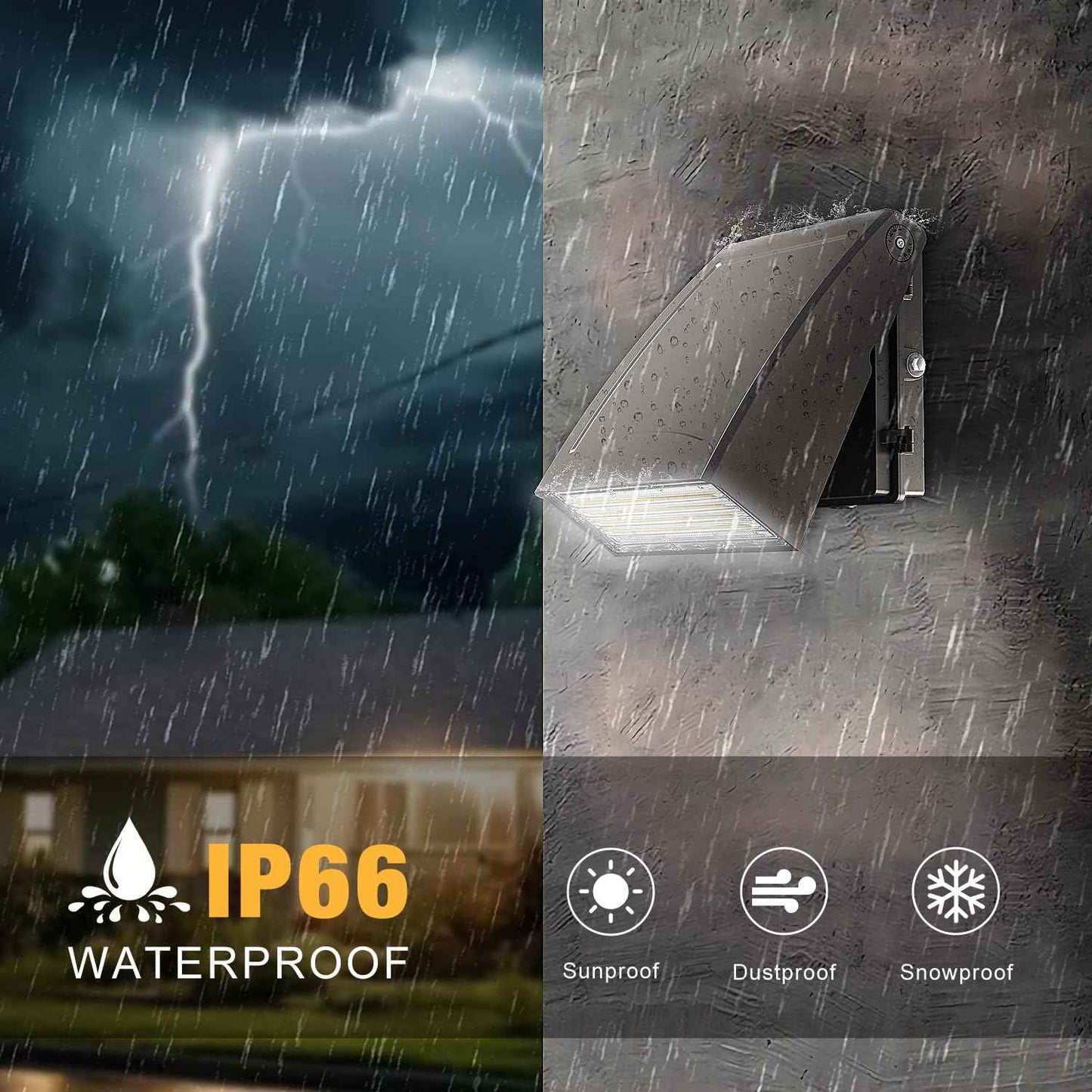 40W LED Wall Pack Light with Dusk to Dawn Photocell, 5600LM, 5000K Daylight, 100-277Vac 90° Adjustable Full Cut-Off Wall Pack, Waterproof Outdoor Security Lighting for Barn Warehouse, UL Listed,2 Pack