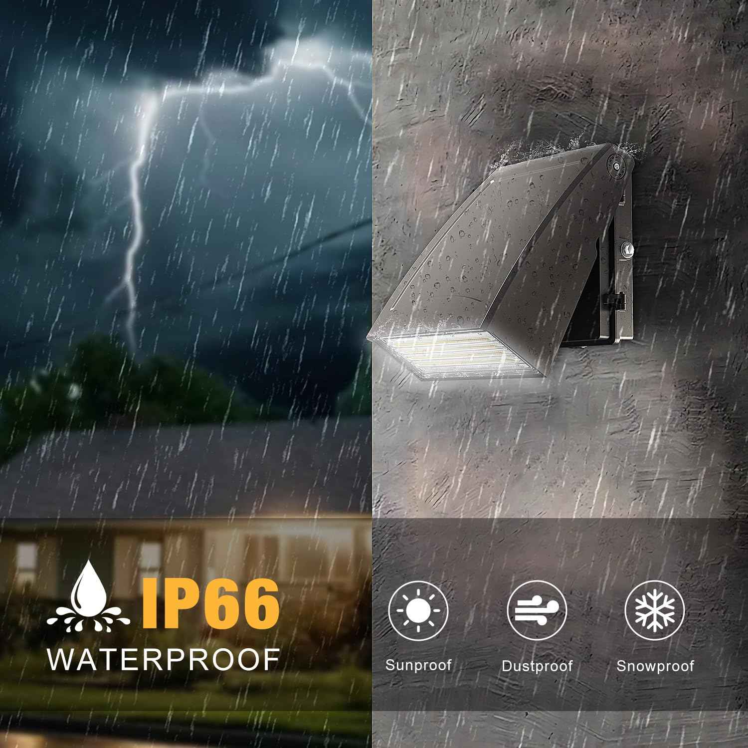 40W LED Wall Pack Light with Dusk to Dawn Photocell, 5600LM, 5000K Daylight, 100-277Vac 90° Adjustable Full Cut-Off Wall Pack, Waterproof Outdoor Security Lighting for Barn Warehouse, UL Listed,2 Pack