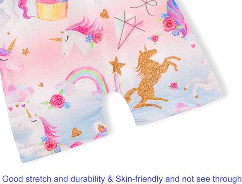 Domusgo Gymnastics Leotard for Girls - Sparkly One-Piece Unitard with Shorts | Pro Fit