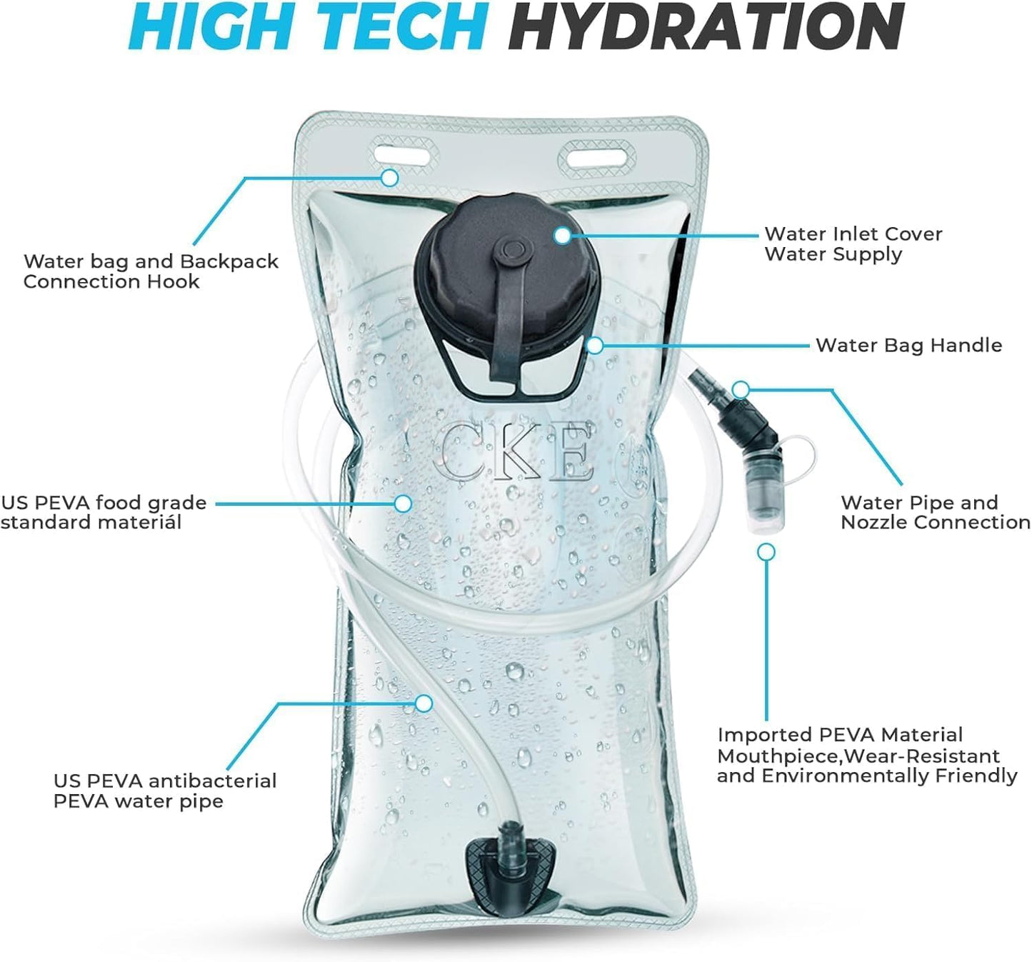Hydration Backpack Hydration Pack Water Backpack with 2L(70-Ounce) Hydration Bladder for Men Women Kids for Running Hiking Biking Climbing