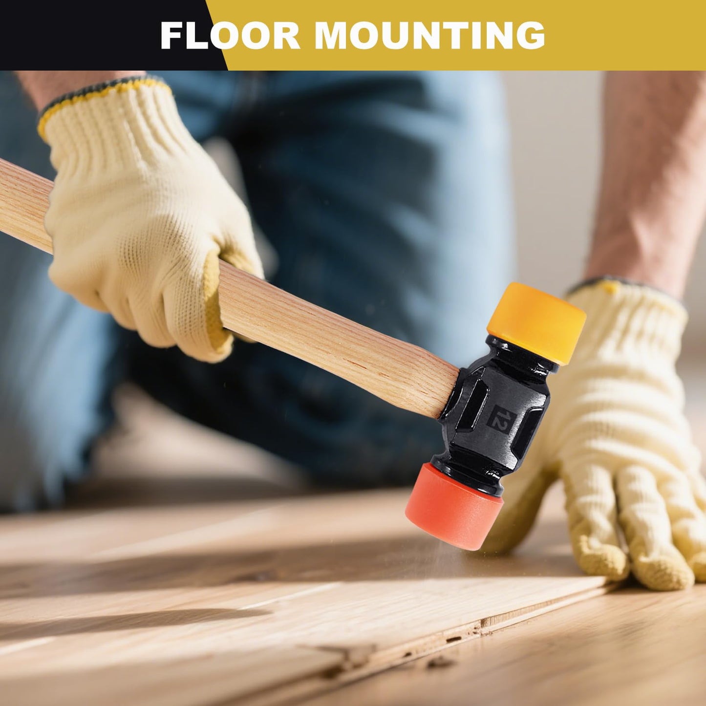 LOZAGU 12oz Mallet Hammer with Tapping Block, Double-Face Nylon & Plastic hammer, Soft Face Hammer