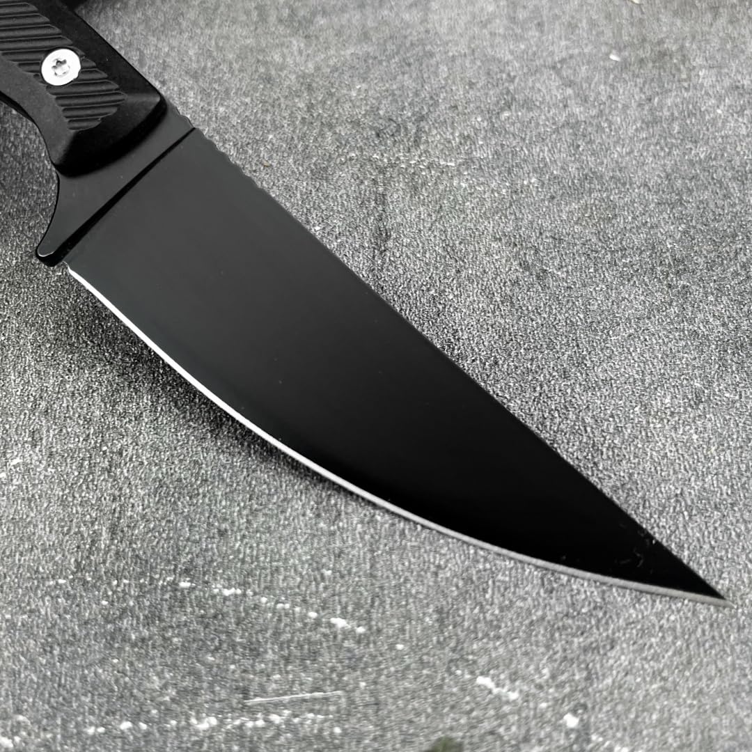 DIELUONAI 7.8" Fixed Blade Knife for Outdoor EDC,Full Tang 8Cr13Mov Steel with Mirror Finish,Non-Slip Grip Handle & Secure Kydex Sheath,Gift For Men