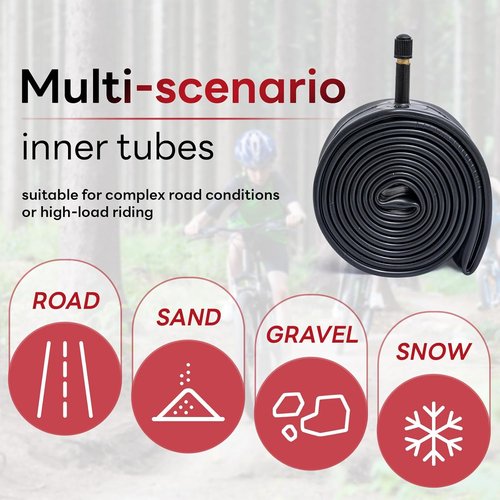 AV32mm 24" Bike Tube - Reliable Replacement Inner Tube for City, Road, Cruiser & Mountain Bikes (1.75-2.125)