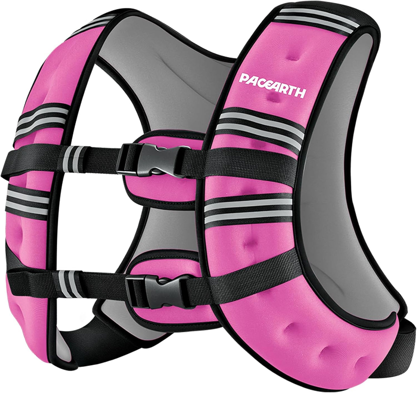 PACEARTH Weighted Vest - Adjustable 6lb to 30lb for Weight Loss & Strength Training | Reflective Stripe