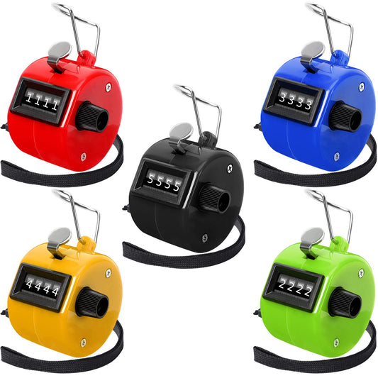 PETKNOWS 5Pcs Handheld Tally Clicker Counter 4 Digital Number for Sports