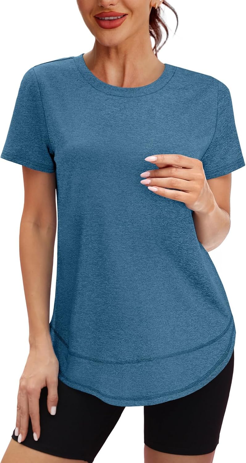 XIEERDUO Women's Workout Tops - Quick Dry Short Sleeve Shirts for Hiking & Running | S-3XL