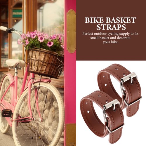 Homoyoyo Bike Basket Straps: Adjustable Bike Leather Straps - Front Bicycle Basket Straps for Adult Bike Bicycle