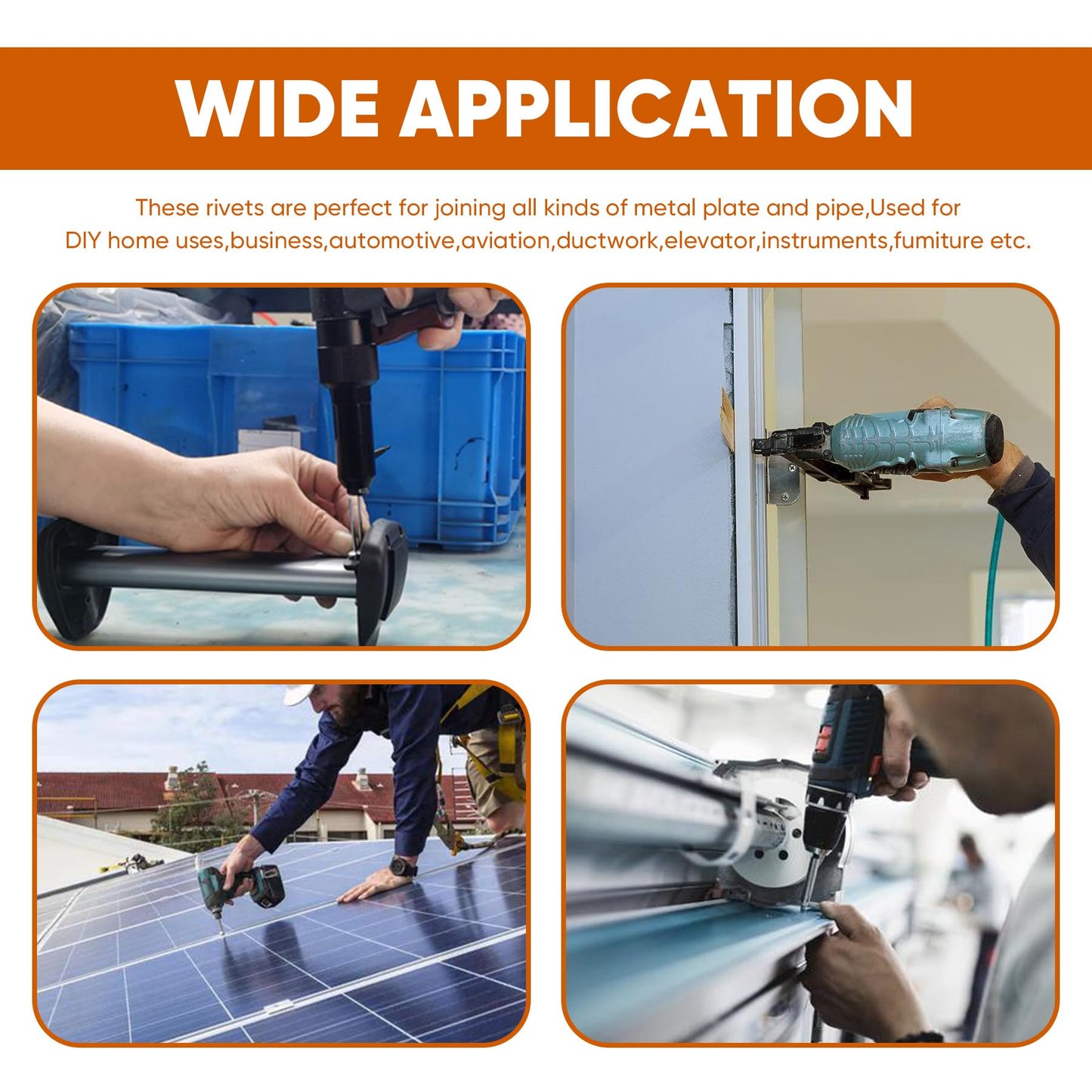 ALLCLEAN 110 Pcs 3/16" x 1" Aluminum Blind Rivets,4.8 x 25mm Pop Rivets,Aluminum Grip and Steel Mandrel