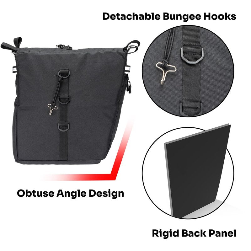 ANCHOM Bike Panniers, 34L Upgraded Water Resistant Saddle Bags for Bicycle Rear Racks, Bike Accessories for Mountain, Road & Electric Bikes, Bike Bag for Commuting, Black