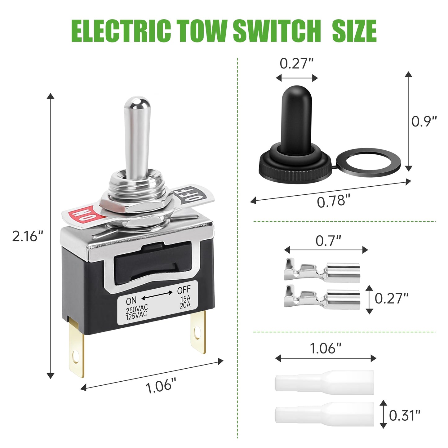 10L0L Golf Cart Tow Switch for Club Car Precedent (2004+) Electric Tow/Run Switch, Replacement Part 102511101