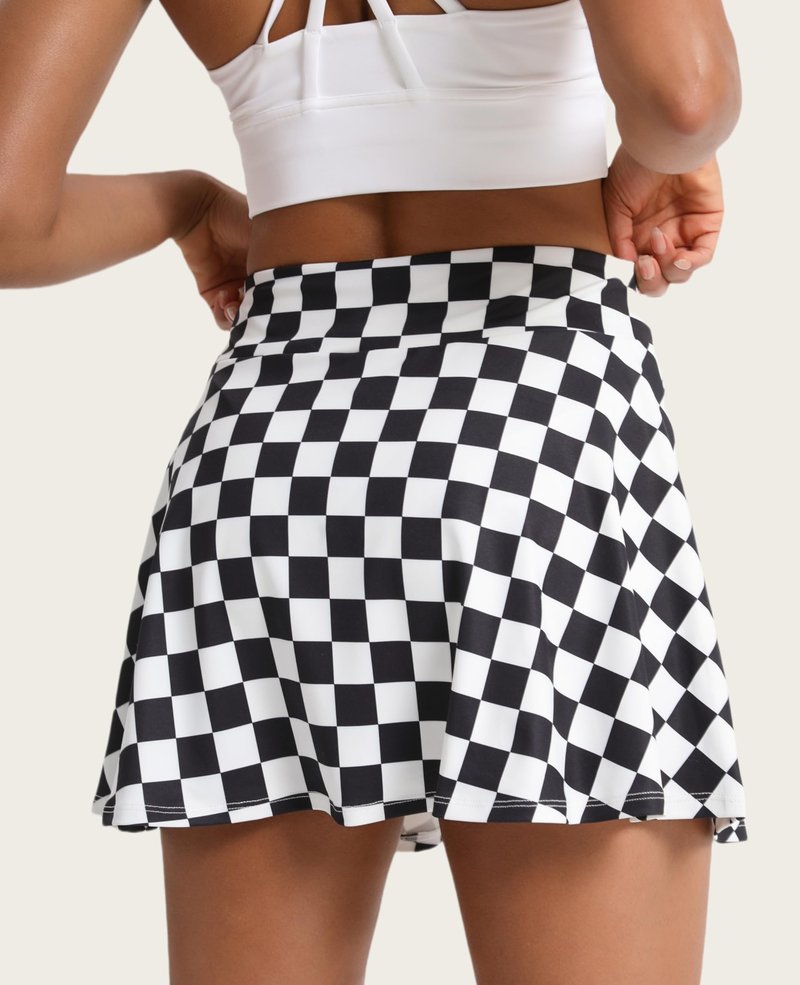 VOTUGUBY Women's Tennis Skirt Pleated Athletic Skirt with Shorts Pocket High Waisted Checkered Golf Skort for Workout Pickleball L