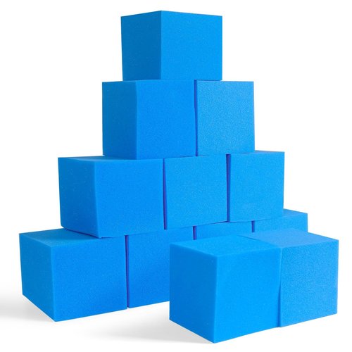 TAYUQEE Foam Pit Blocks - 12 PCS 5" Foam Gym Cubes, Versatile Protective Padding for Trampolines, Gymnastics, Parkour & Action Sports - Dark Blue