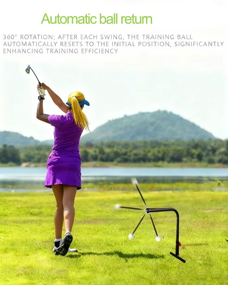 Miaimther Golf Swing Trainer for Kids & Youth | Durable Aluminum Practice Hitting Aid with Height Adjustment | Includes Replacement Balls | Ideal Golf Training Accessories for Beginners