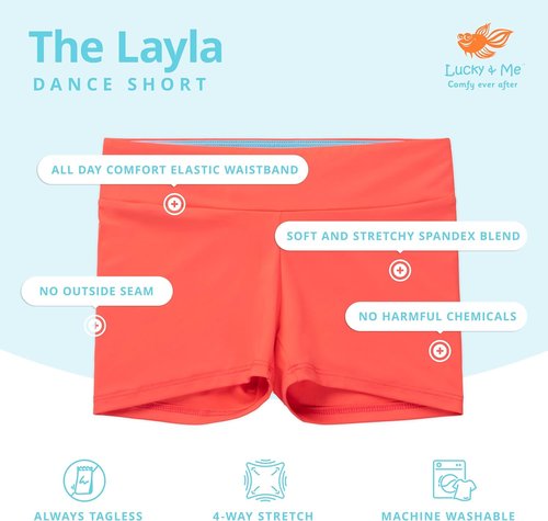 Layla Dance Shorts for Girls - Comfortable Gymnastics & Dancewear | Perfect Fit & Stylish Design