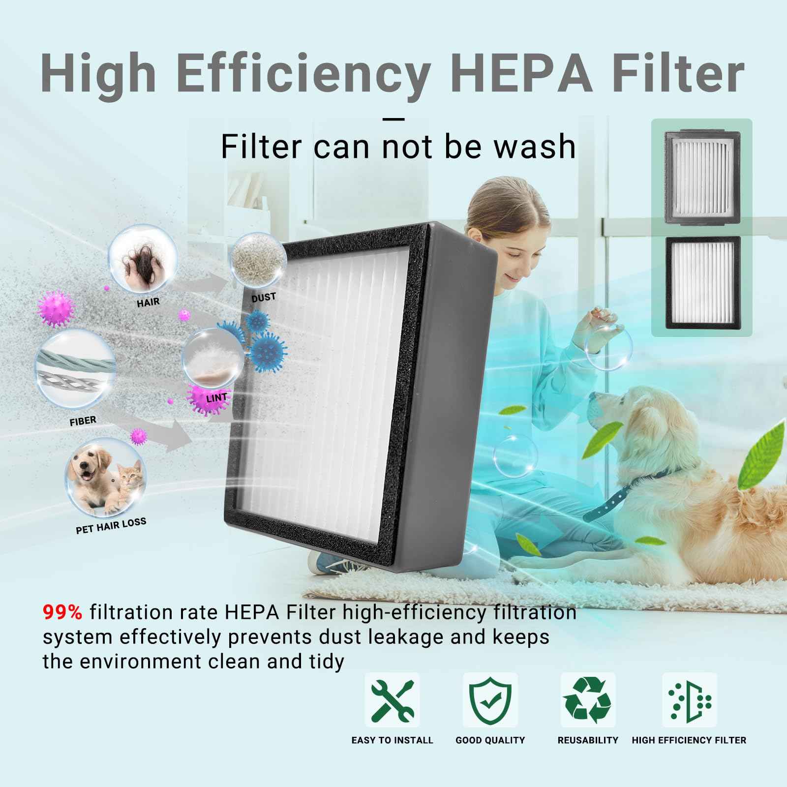 Replacement Parts accessories for iRobot Roomba e5 e6 i1 i2 i3 i4 i5 i6 i7 i8 j5 j6 j7 j8 and all Plus i e j Series Vacuum Cleaner 2 Set Roller Brushes 6 HEPA Filters 6 Tangle-Free Side Brushes