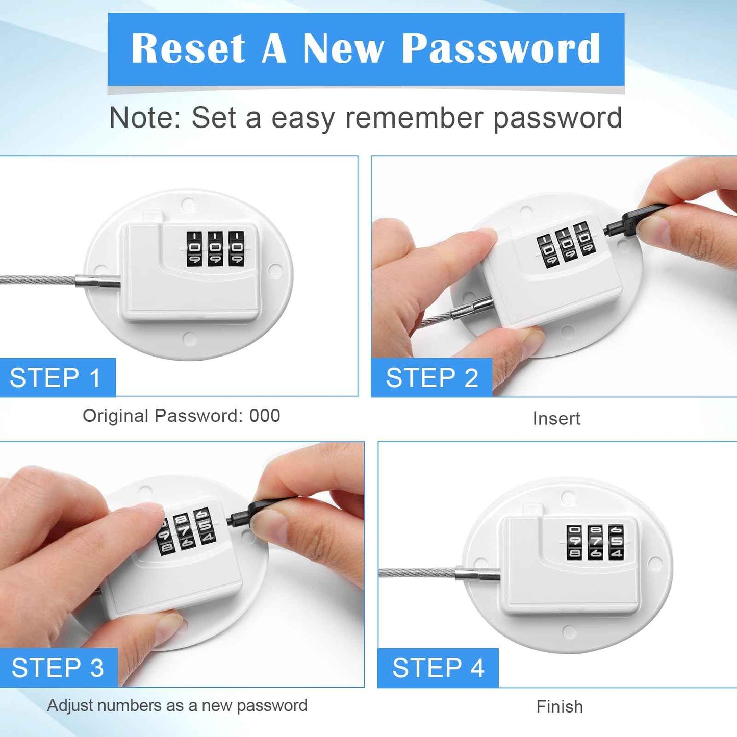 Anglecai 4PCS Refrigerator Locks Combination, Drill-Free Refrigerator Door Lock Fridge Lock Combination with Password, Mini Digital Refrigerator Lock for Freezer Door Lock (White)