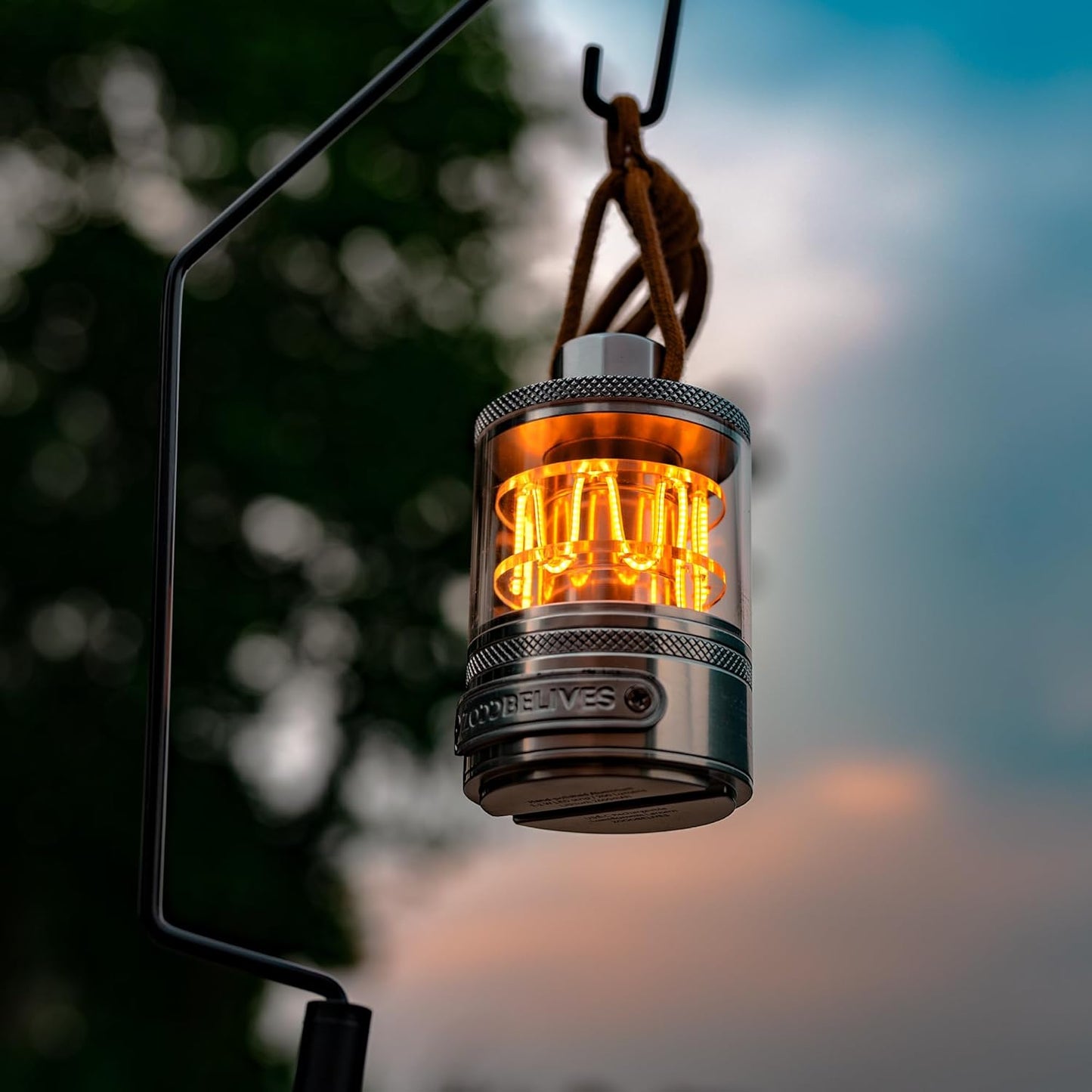 ZOOOBELIVES Vintage Aluminum Camping Lantern - Dimmable Warm Glow, Handcrafted Alloy, 72H USB-C Runtime, IPX4 Waterproof | Perfect for Hiking & Glamping