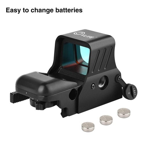 CVLIFE Upgraded Quick-Detach Picatinny Mount for Red Dot Sight,Multiple Reticle System Open Reflex Sight, 33mm Wide Objective Diameters Red Dot Optics with Fully Multi-Coated Lenses.
