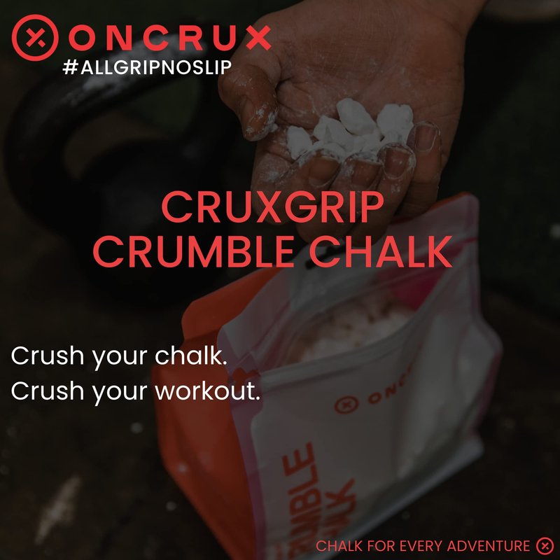 ONCRUX Crumble Chalk - Chunky Rock Climbing Chalk - Professional Hand Chalk for Weightlifting, Crossfit, Powerlifting 11 oz.