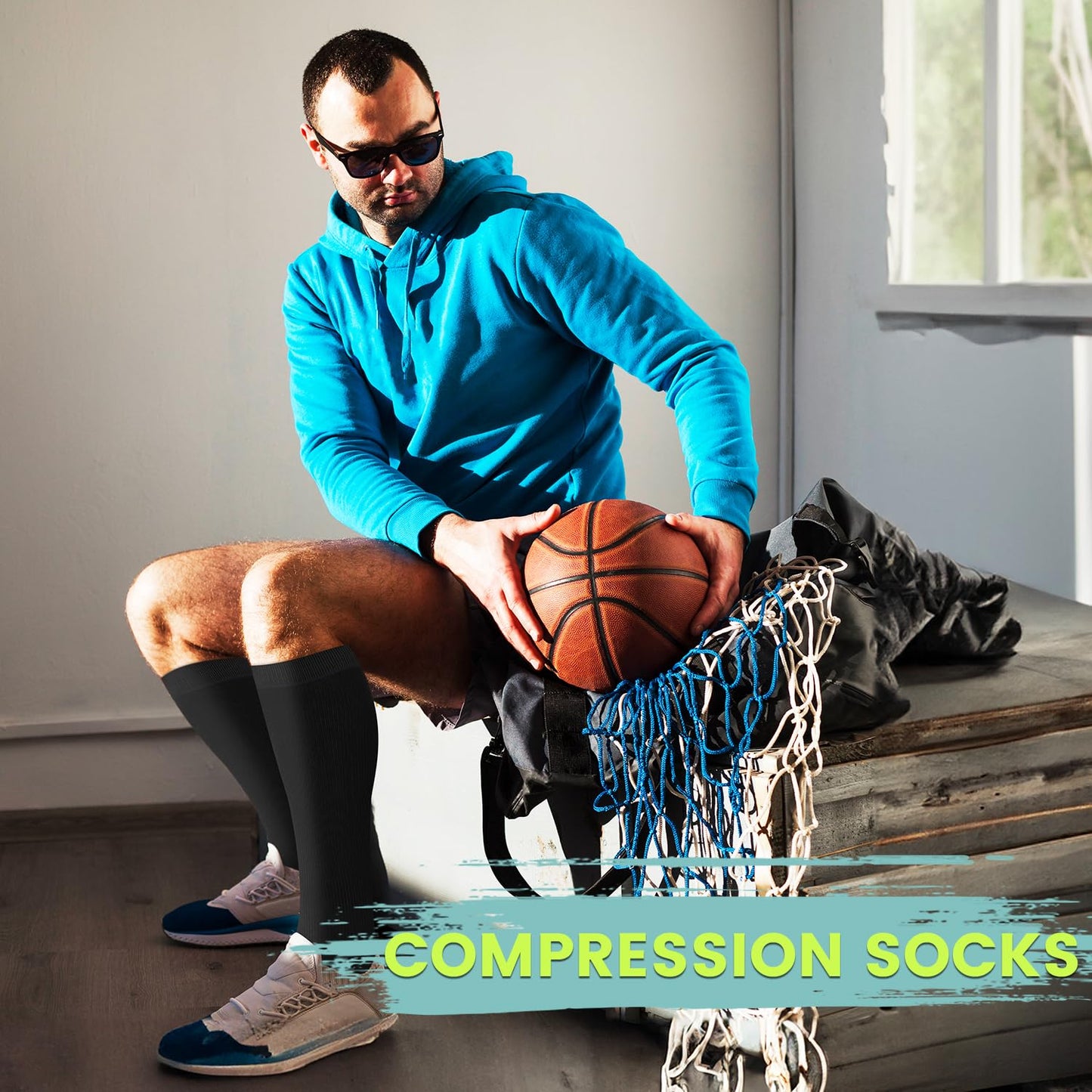 Copper Compression Socks 15-20 mmHg for Men & Women 8 Pairs – Circulation Support for Nurses, Travel, Running, Hiking, Soccer,Gift,Pregnant, Flying,White Knee High Compression Socks(S/M)