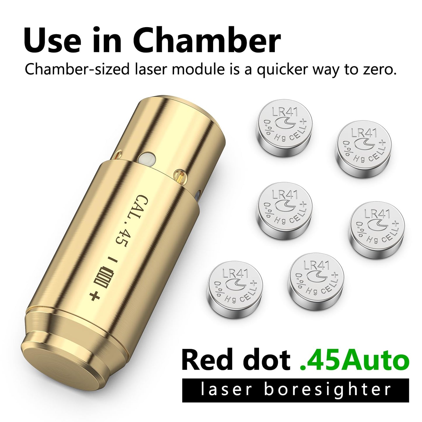 MidTen Bore Sight .45acp Red Dot Boresighter with Two Sets of Batteries
