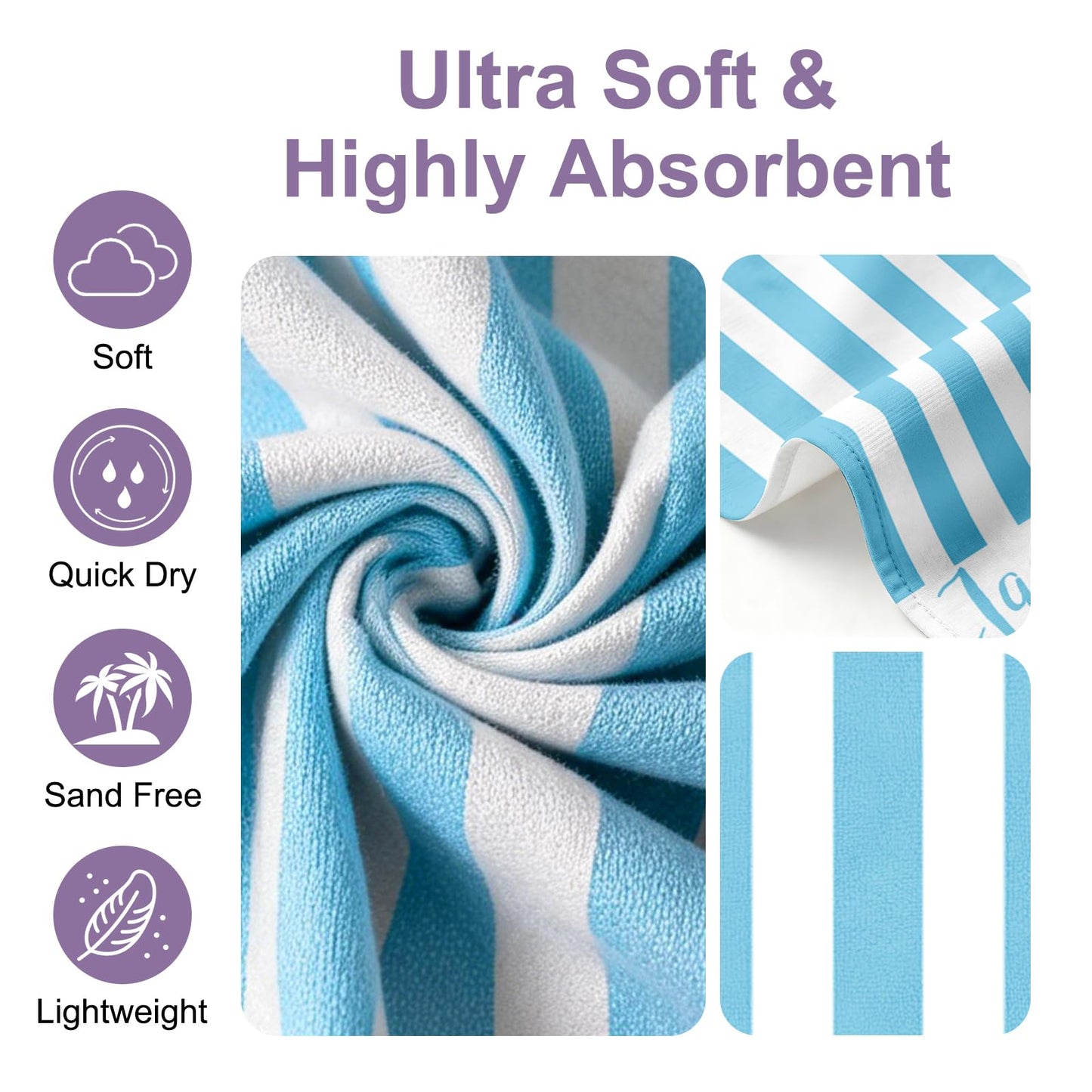 Jecivila Easter Gifts for Kids Personalized Beach Towels with Name, Microfiber Kids Custom Beach Towel, Quick Dry Sand Free Large Towel for Pool Travel Camping Swim Vocation Essentials Adult Gift