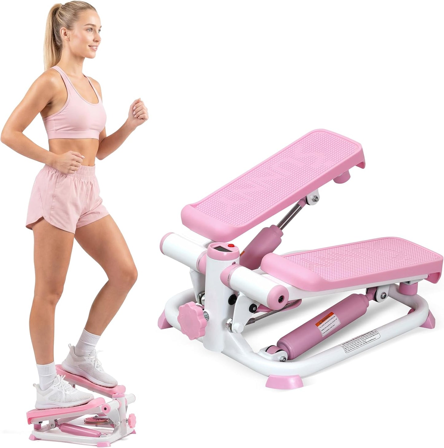 Sunny Health & Fitness Mini Stepper - Full Body Cardio Workout Machine with Free SunnyFit App & Resistance Band