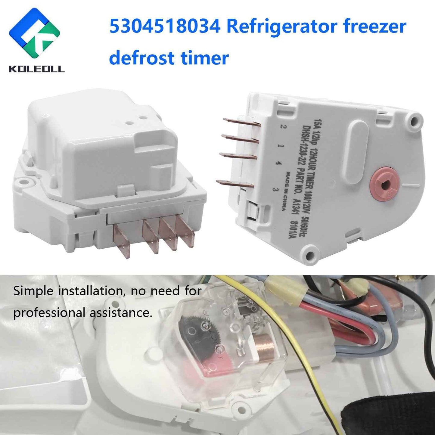 5304518034 Refrigerator Freezer Defrost Timer Compatible with Whirlpool Frigidaire Kenmore Replaces 216563000 297318010 216744500 216744400 216517400 AP6799886
