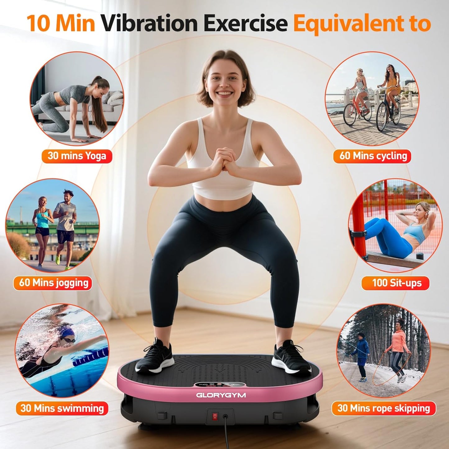 Skiennix Vibration Plate Exercise Machine - 120 Speed Levels, Remote Control, Compact Home Gym