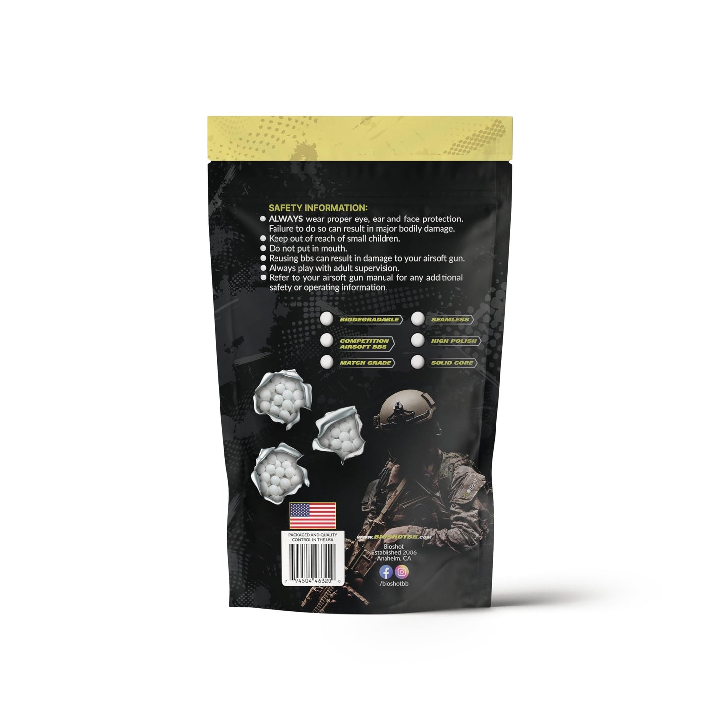 BioShot Biodegradable Airsoft BBS - .40g Super Slick Seamless Sniper Weight Competition Match Grade for All 6mm Airsoft Guns and Accessories (2700 Rounds, White)