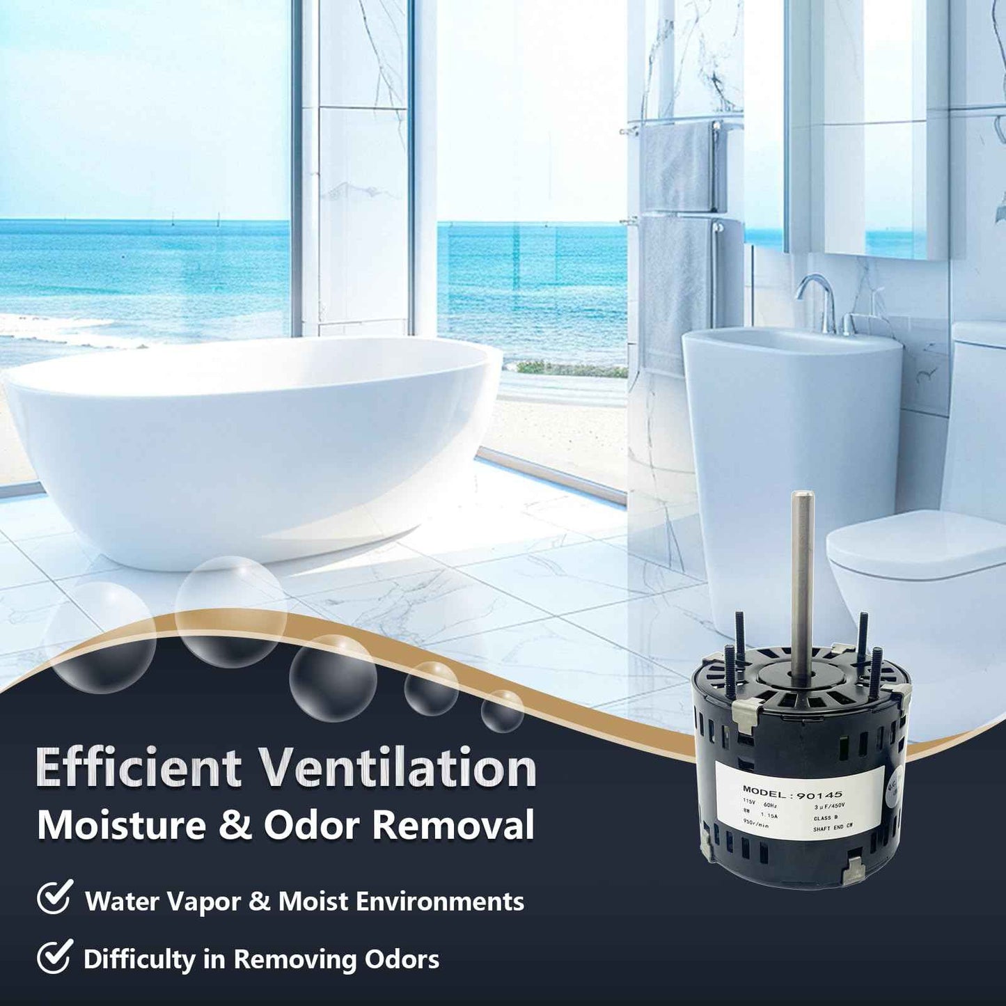 WSRXG 310145 90145 Capacitor Motor Upgrade 8 Watt 115 Volt 950 RPM Replaces Shaded Pole Motor High Efficiency Quiet Operation Long Life