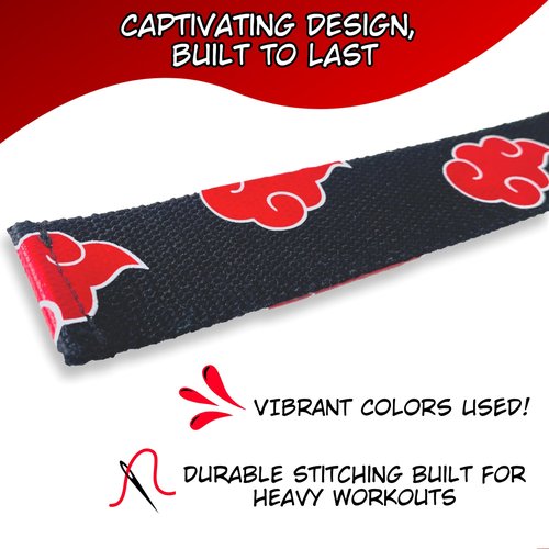 Anime Lifting Straps - Padded Wrist Straps for Weightlifting, Bodybuilding, Gym Workouts, Powerlifting, Deadlifts & Fitness (Soft Cotton 23.5 inch, 1 Pair) (Clouds)