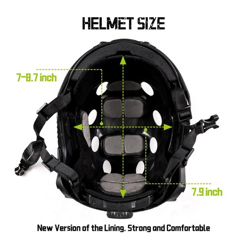 Adjustable Tactical Helmet with Helmet Cover, PJ Type Tactical Multifunctional Protective NVG Mount for Cosplay Hunting Shooting (Black)