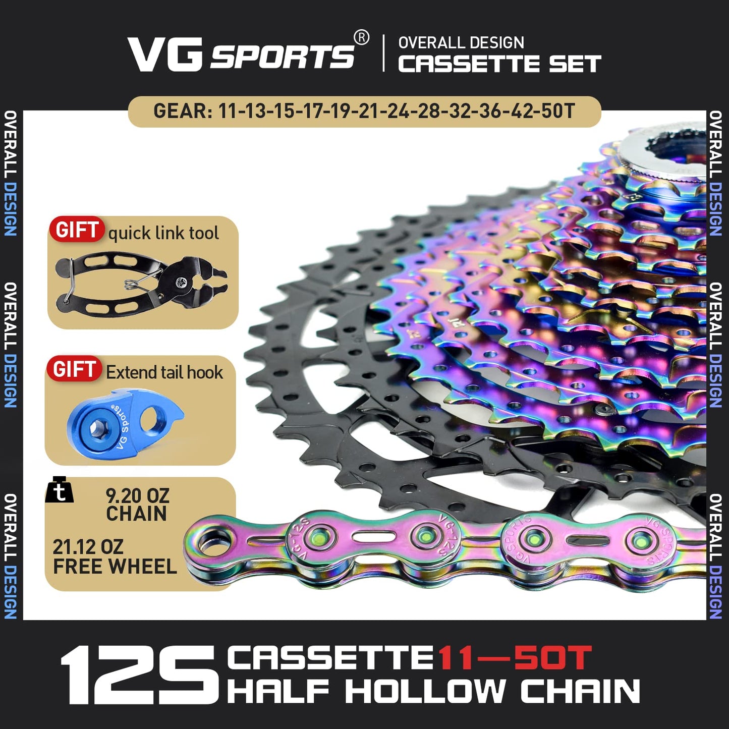 VG SPORTS 8/9/10/11/12 Speed Ultralight MTB Groupset 11-40T/11-42T/11-50T