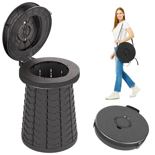 KOKSRY XXL Heavy Duty Portable Toilet for Adults - 880lbs Capacity, Adjustable Height up to 19.7", Collapsible Toilet for Camping, Truck Drivers, Construction Sites