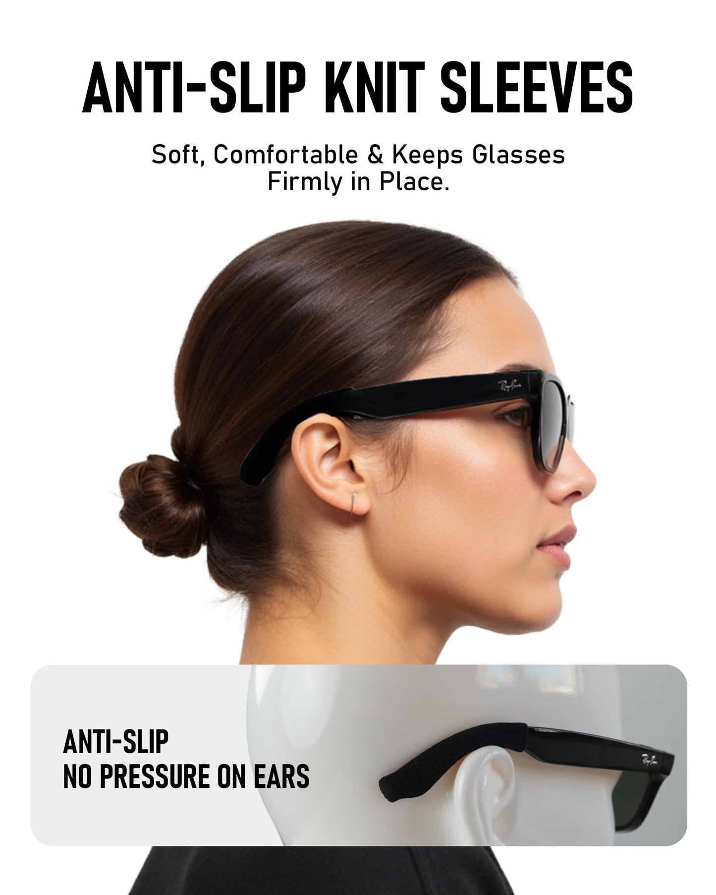 Smart Glasses Accessories Kit for RayBan/Oakley Meta Wayfarer/Headliner/Skyler – Includes Storage Case, 6 Pairs Nose Pads, Adjustable Anti-Drop Lanyard, 6 Pcs Lens Cleaning Papers, 2 Pairs Holders