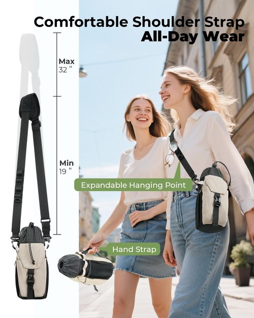 BRBKT Water Bottle Holder with Strap 40/32 oz Crossbody Water Bottle Purse Bag for Women Men with Phone Pocket for Hiking Walking Gym Cycling
