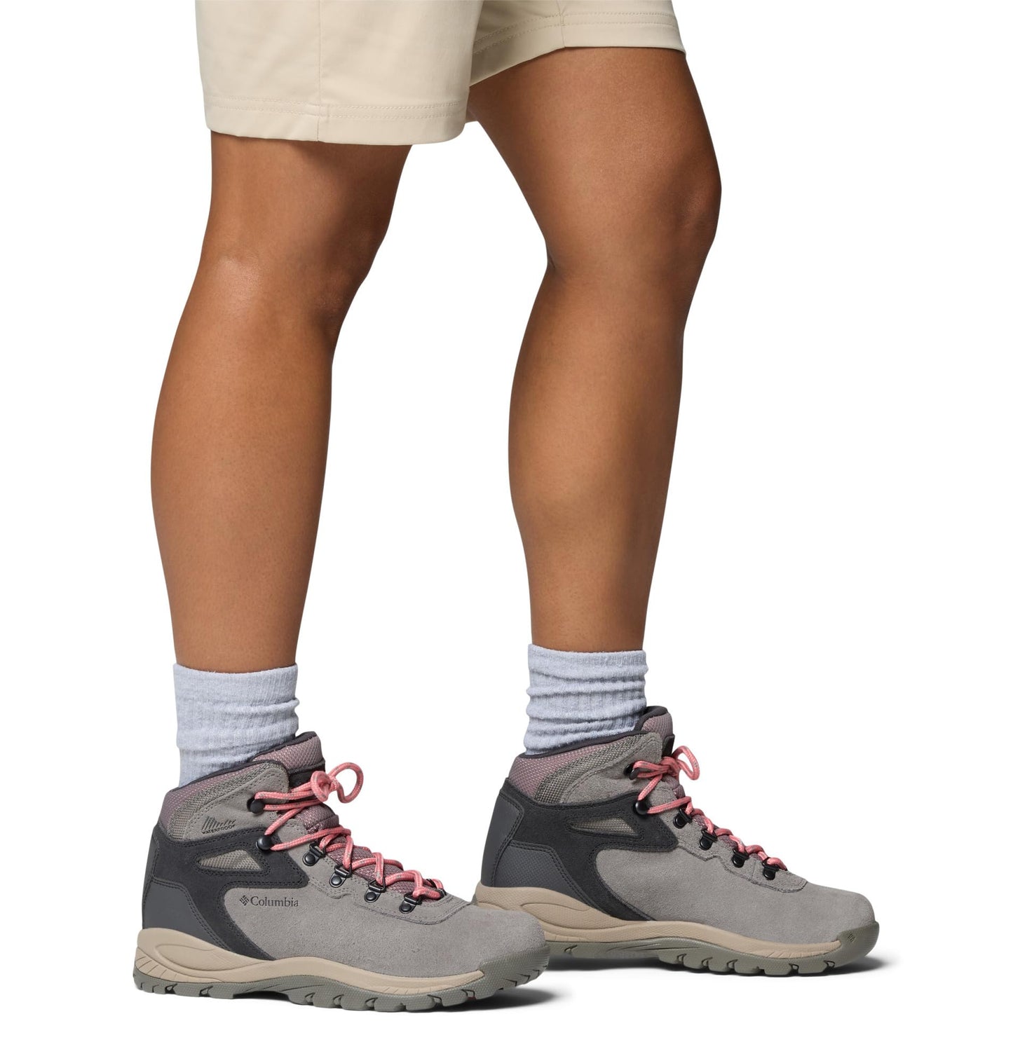 Columbia Womens Newton Ridge Plus Waterproof Amped, Stratus/Canyon Rose, 7.5 Wide
