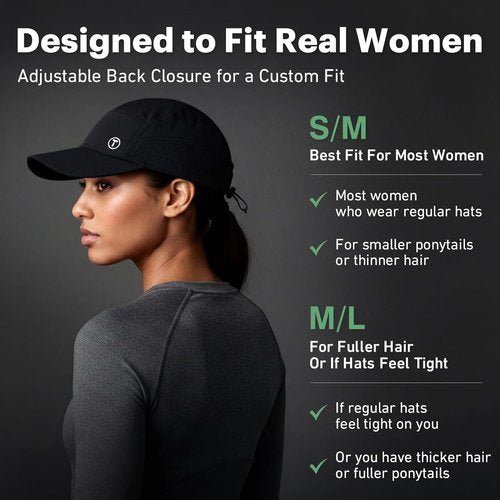 ChicPony™ Women’s Running Hat - Lightweight Cooling Cap with Hidden Ponytail | 2 Sizes Available