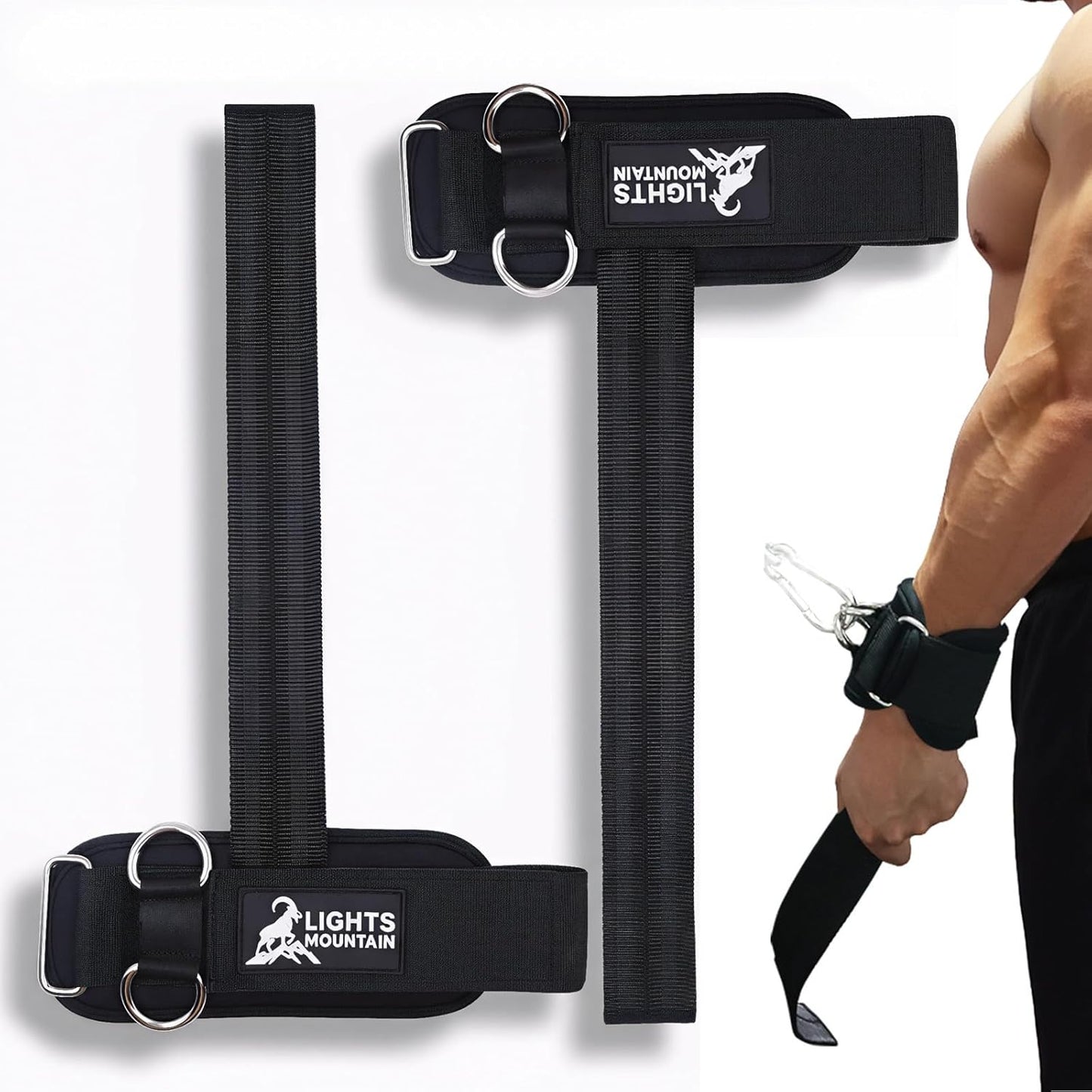 Skiennix Non-Slip Weightlifting Straps - Double D-Ring Wrist Cuffs for Deadlifts & Pull-Ups