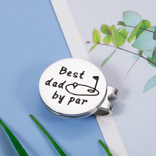 GGOJAGST Best Dad by Par Gifts from Daughter Fathers Day Giift Golf Ball Markers with Hat Clips Value Sets for Men Women Golfer Removable Attaches Easily to Golf Cap Premium Gifts for Dad from Kids