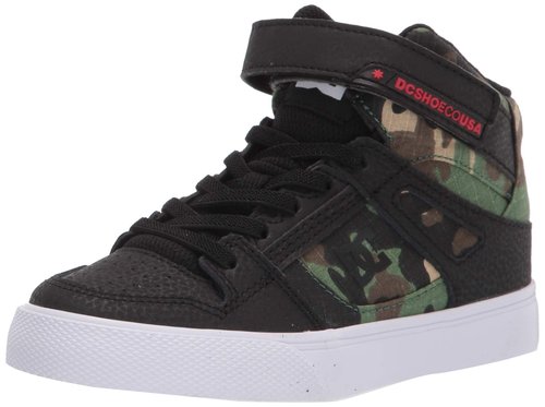 DC Shoes Unisex Kids' Pure High Elastic Lace High-Top Shoes Black Camo - ADBS300324-BLO
