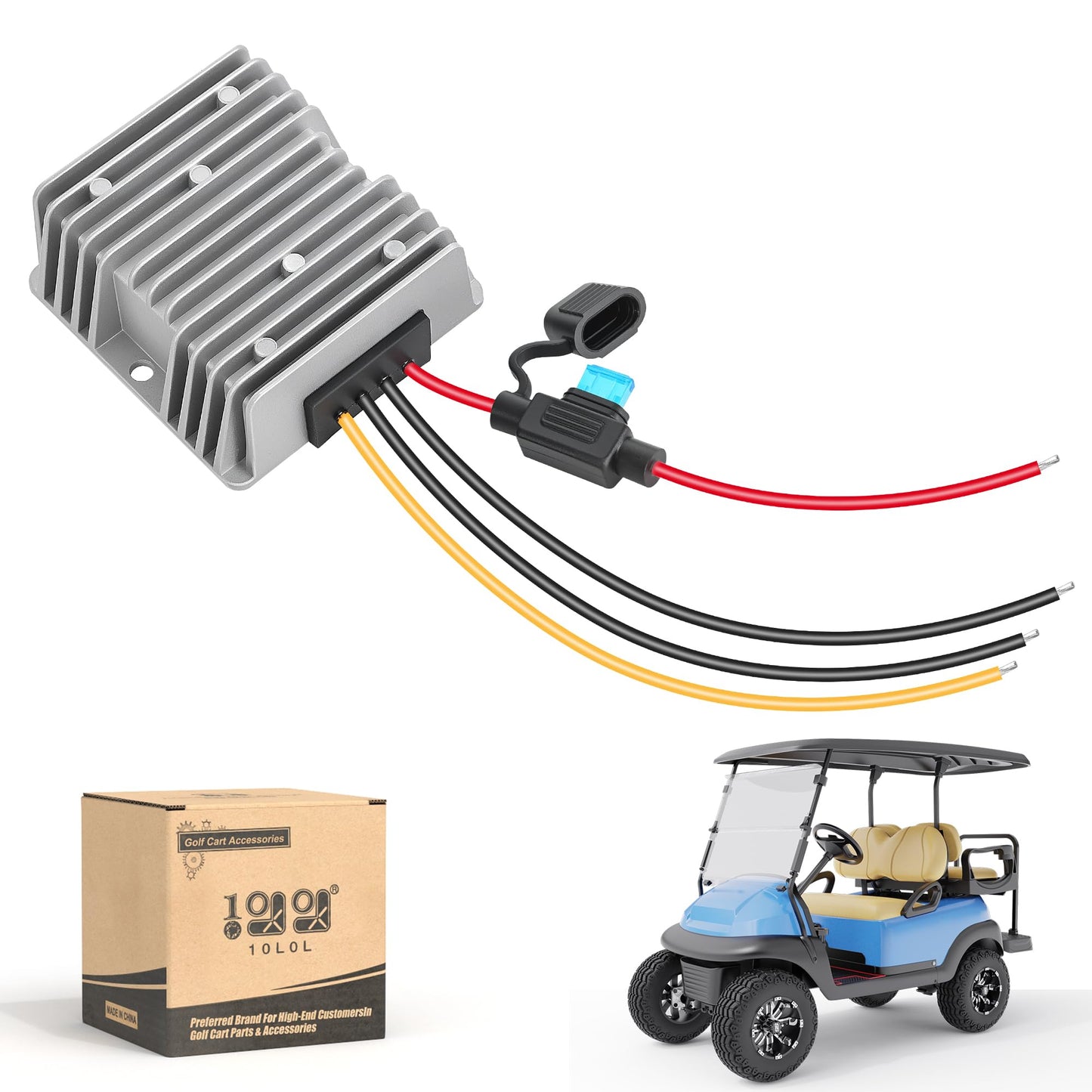 10L0L DC-DC 36V 48V to 12V 20A 240W Step Down Converter Golf Cart Voltage Regulator Reducer Transformer with Fuse Waterproof