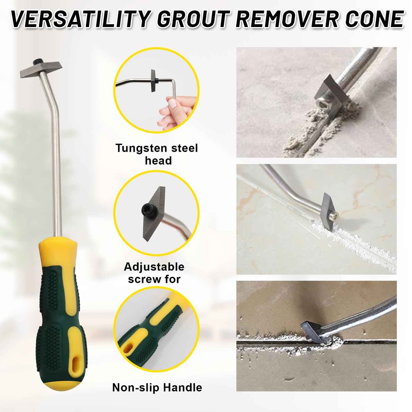 xoermioy 37 Pack Grout Removal Tool Kit, 3 Tile Grout Saws with 20 Extra Cleaning Blades, Hand Grout Saw and Caulk Remover Tool for Bathroom Showers, Ideal for Tile Grout Gap Cleaning and Repair