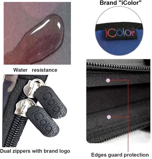 icolor Laptop Shoulder Bag - Neoprene Messenger Briefcase for 14" to 15.6" Laptops | Adjustable Strap