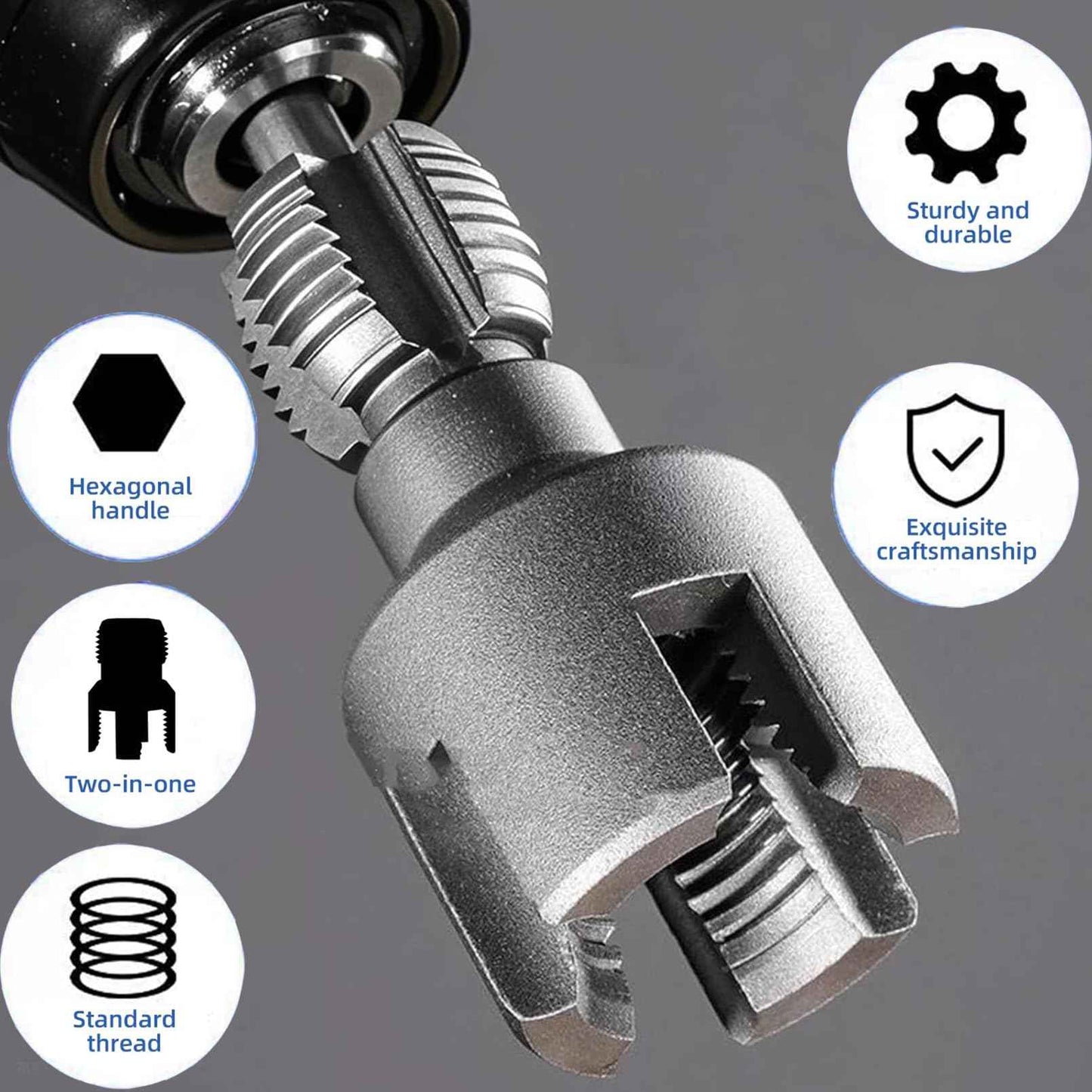 Integrated Internal & External Pipe Threading Tool, PVC Pipe Threader Set 1/2" 3/4", Pipe Thread Cutting Tool, PVC Thread Maker Tool for Electric Drill