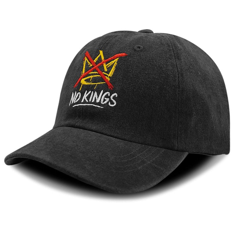 No Kings Hat, No Kings in America Political Hat Men Women, Adjustable Washed Cotton Baseball Caps