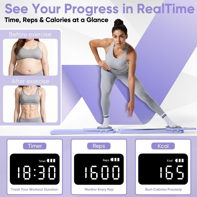 Prorobust Pilates Board, 9 in 1 Mini Plilates Reformer Set, Multifuncional Portable Pilates Reformers Board Kit for Home Gym Workout, Free Combination 100+ Exercise Mode