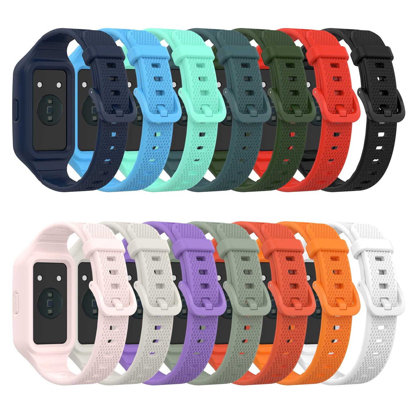 Disscool Replacement Wrist Bands Compatible with Huawei Band 9/Band 8/Band 7/Band 6/Band 6 Pro, Adjustable Soft Silicone Wrist Integrated Strap with Quick Release for Man Women(Black)
